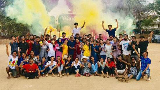 A College Group Celebrating